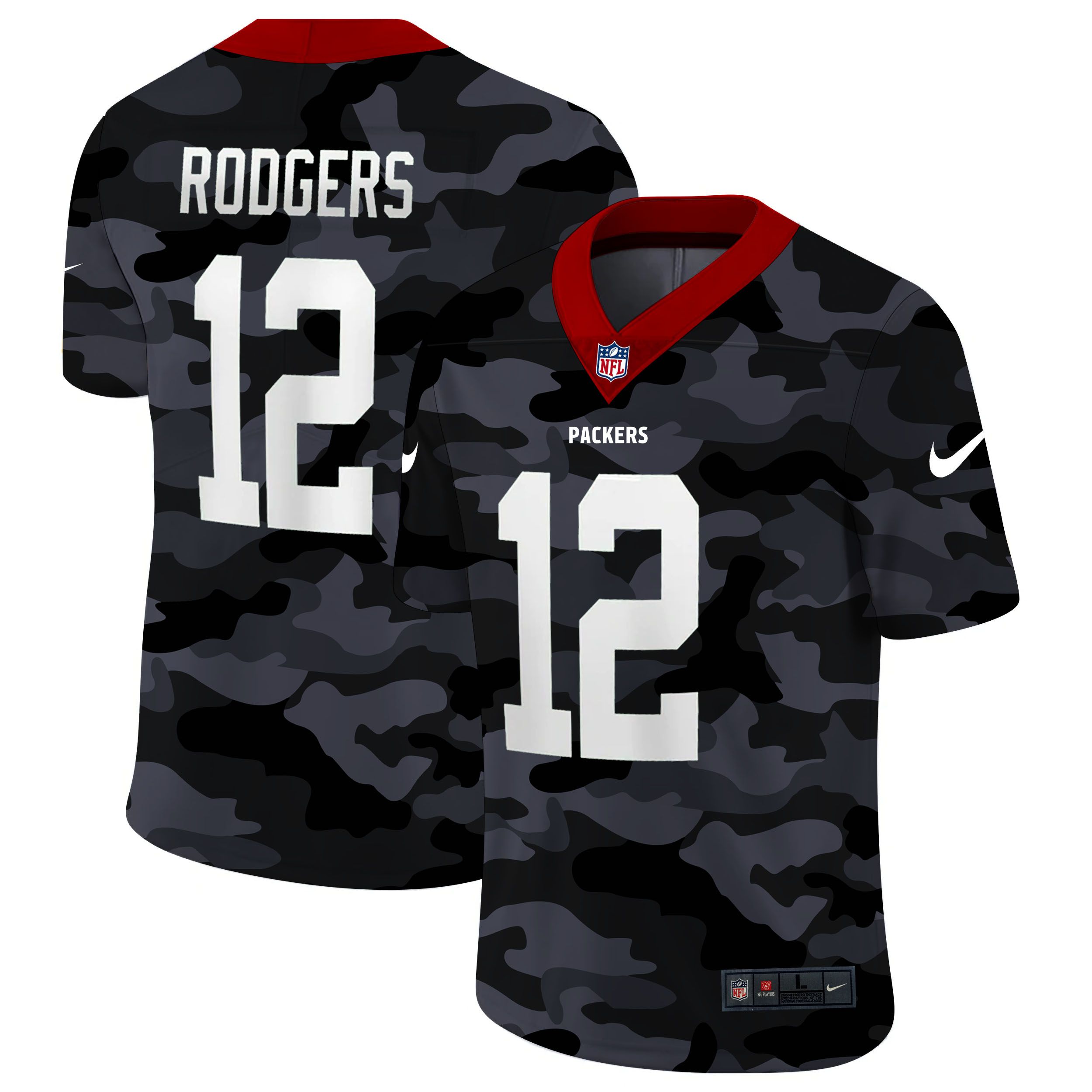 Men Green Bay Packers #12 Rodgers 2020 Nike Camo Salute to Service New Limited NFL Jerseys